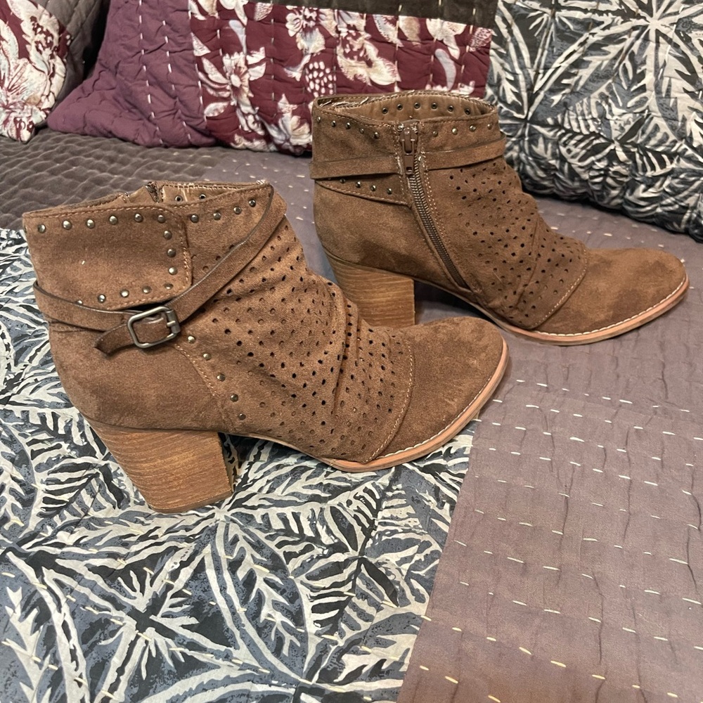 Lola Perforated Ankle Boot 8.5